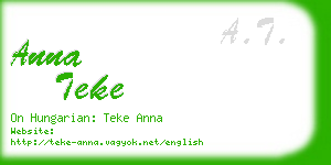 anna teke business card